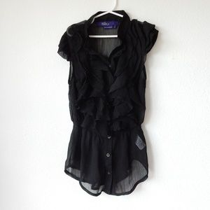 Sheer ruffle top blouse by Miley Cyrus